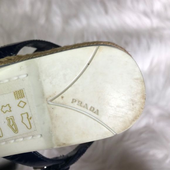 Prada Patent Leather Wedge Sandals - Picture 5 of 8